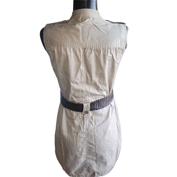 Suzy Shier Sleeveless Tan Button-Up Dress with Belt M - Picture 5 of 5